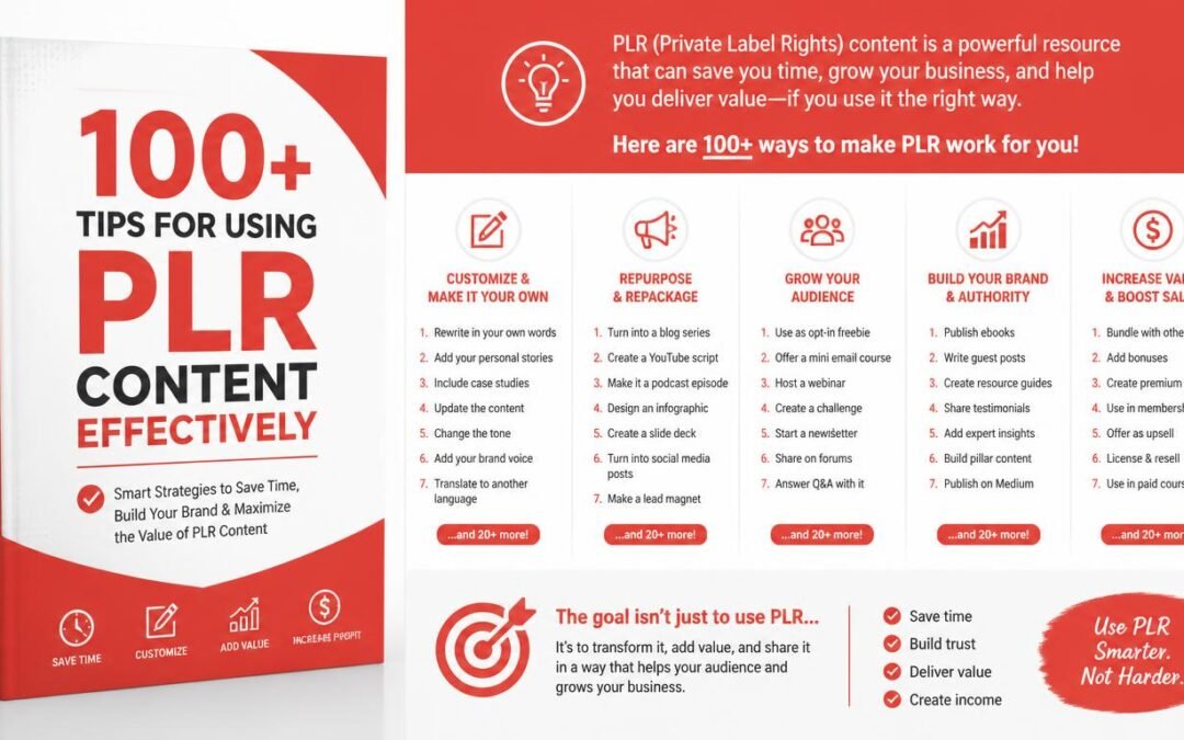 100+ Tips for Using PLR (Private Label Rights) Content Effectively